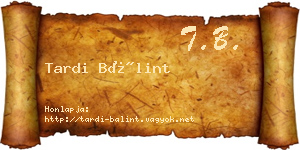 Tardi Bálint névjegykártya